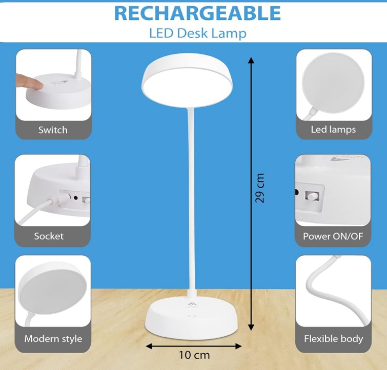  Lamp Warm Light Table Lamp Rechargeable